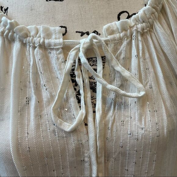 Dylan Semi-Sheer Cotton Sequin Peasant Top Size XS NWOT - Picture 7 of 16